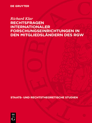 cover image of Rechtsfragen internationaler Forschungseinrichtungen in den Mitgliedsländern des RGW